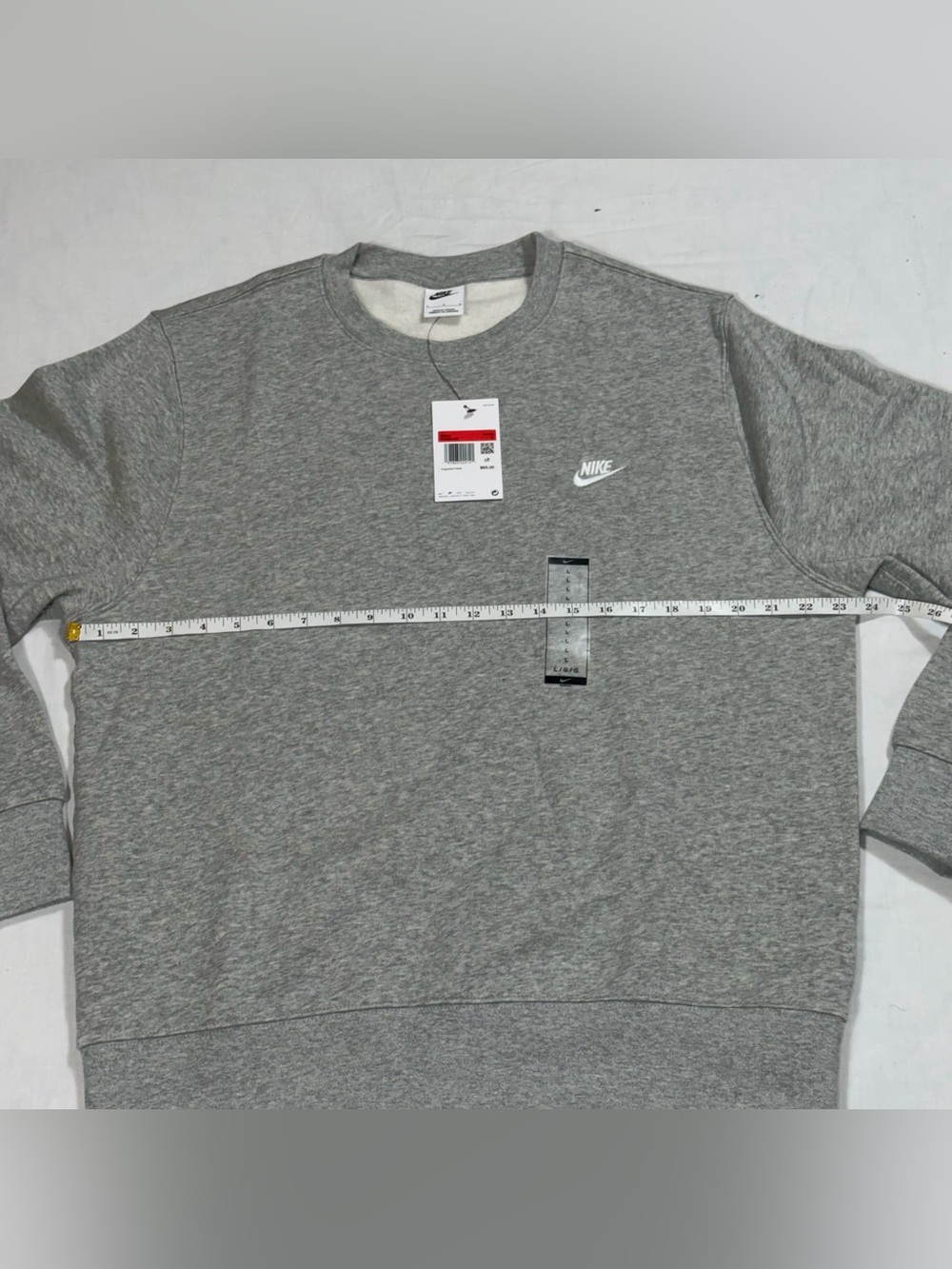 Nike Sportswear Club Fleece Crewneck Sweatshirt Gray Heather Mens NWT BV2662-063 - Picture 4 of 11